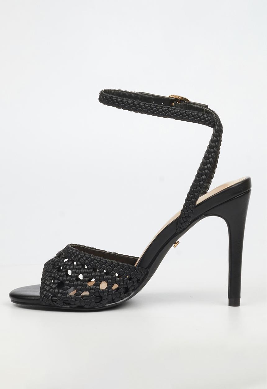 Miss Black - Jazz 52 ankle-strap macrame heel - black