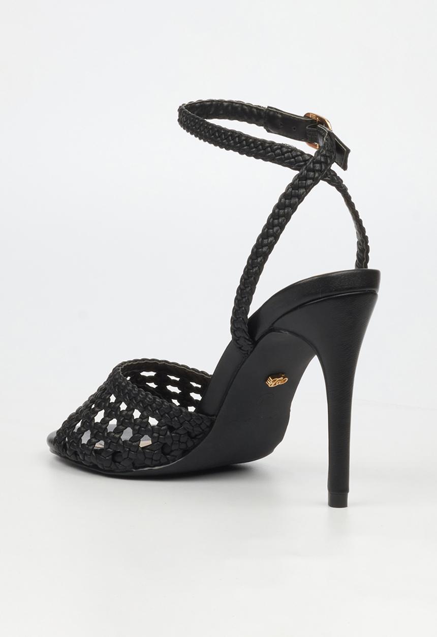 Miss Black - Jazz 52 ankle-strap macrame heel - black