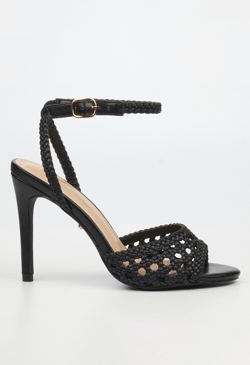 Miss Black - Jazz 52 ankle-strap macrame heel - black