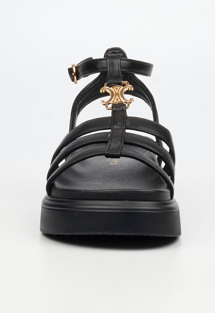 Rock & Co - Absolut 15 gold trim chunky sandal - black