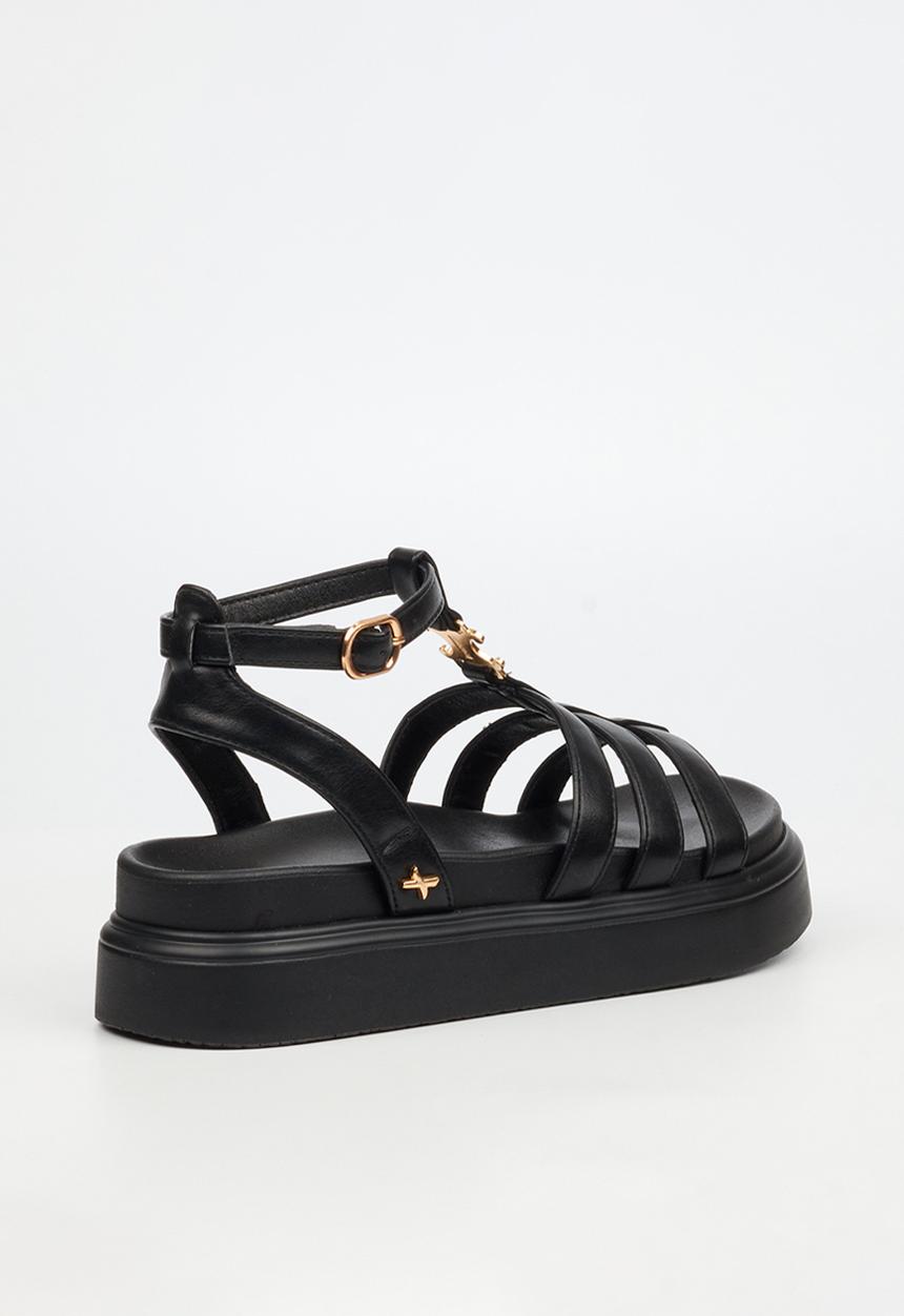 Rock & Co - Absolut 15 gold trim chunky sandal - black