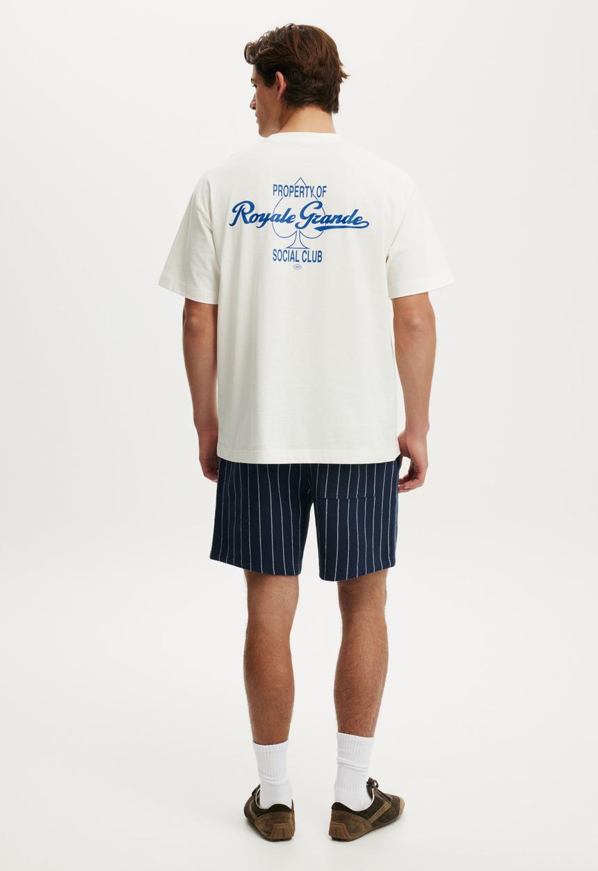 Cotton On - Easy Short-Navy Thin Stripe