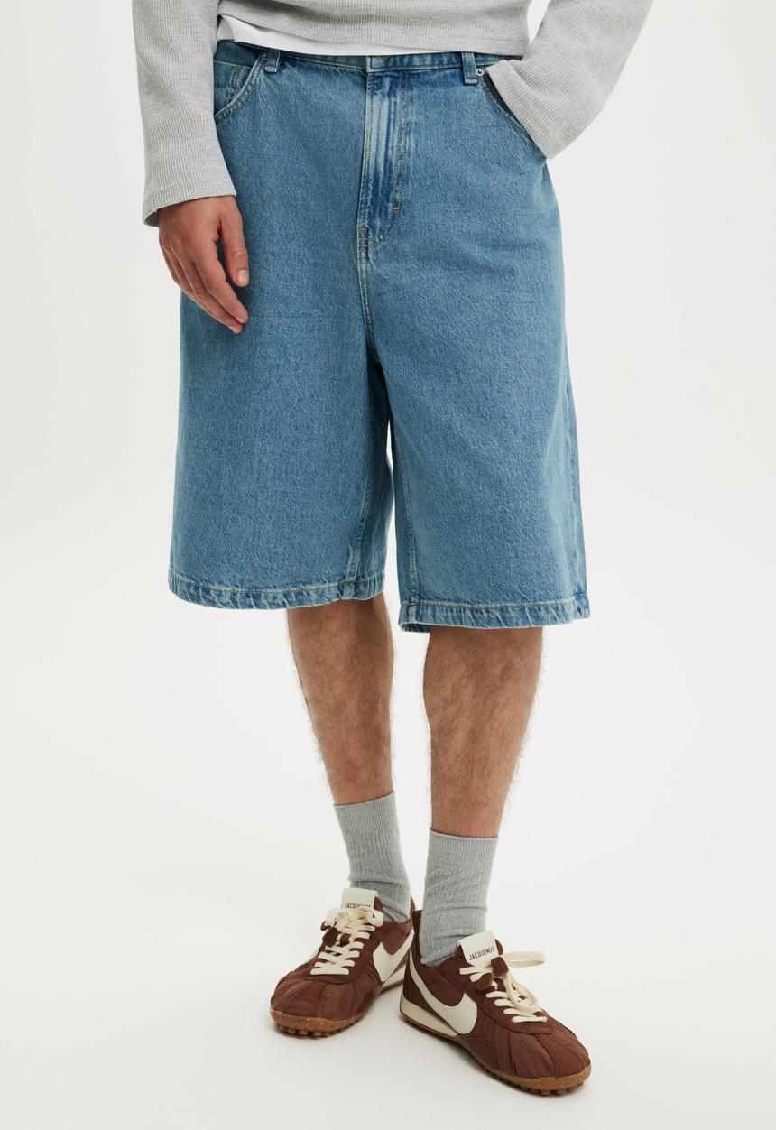 Cotton On - Super Baggy Jort-Stealers Blue