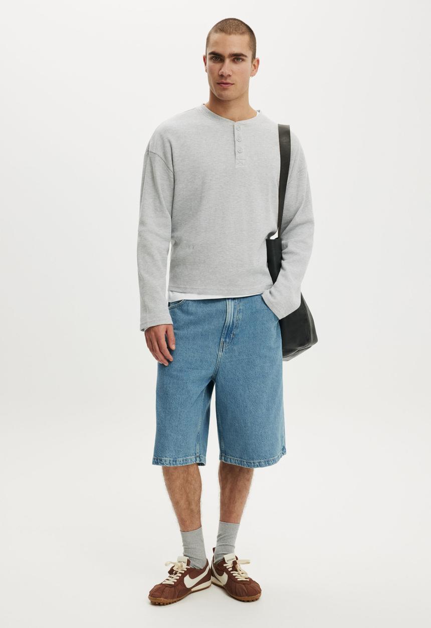Cotton On - Super Baggy Jort-Stealers Blue