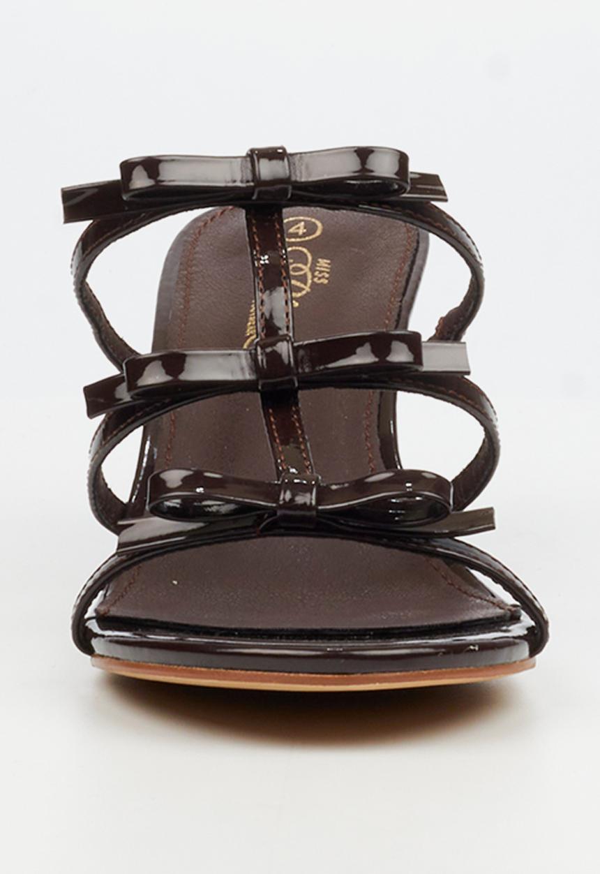 Miss Black - Meline 1 multi-strap heel - chocolate