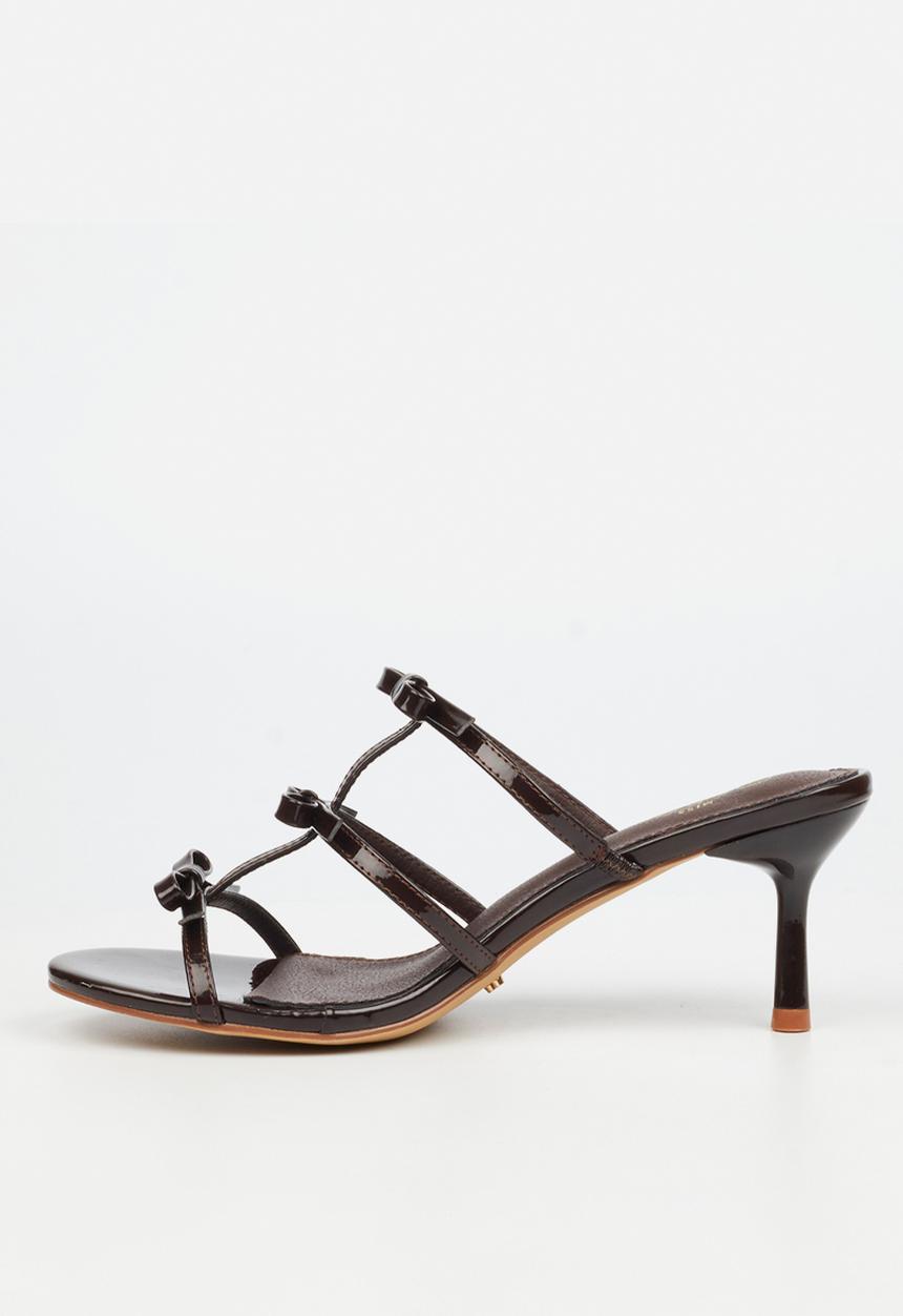 Miss Black - Meline 1 multi-strap heel - chocolate