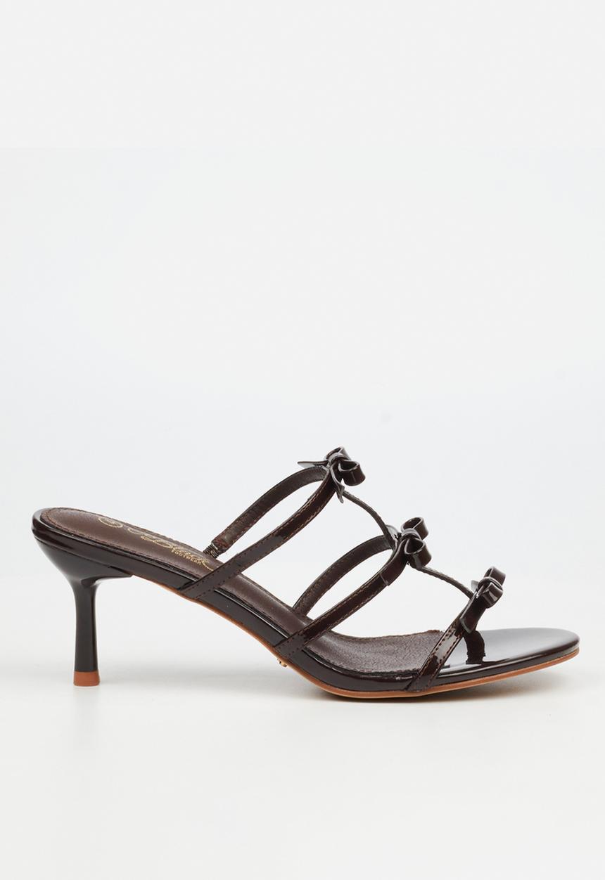 Miss Black - Meline 1 multi-strap heel - chocolate