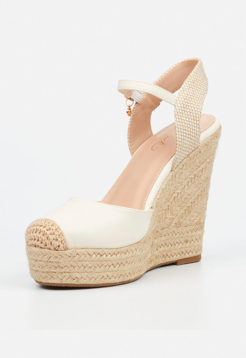 Miss Black - Moniker 9 classic platform wedge - ivory