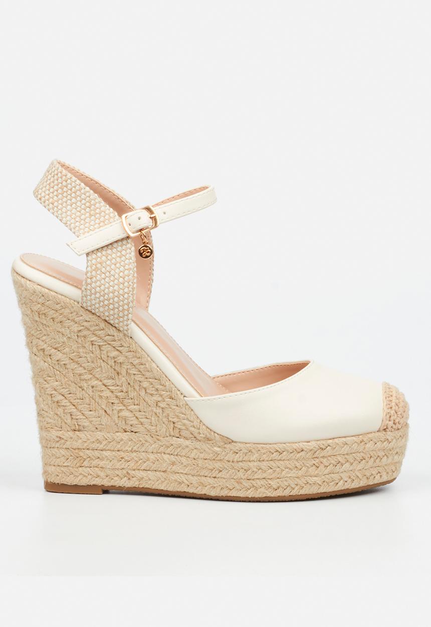 Miss Black - Moniker 9 classic platform wedge - ivory