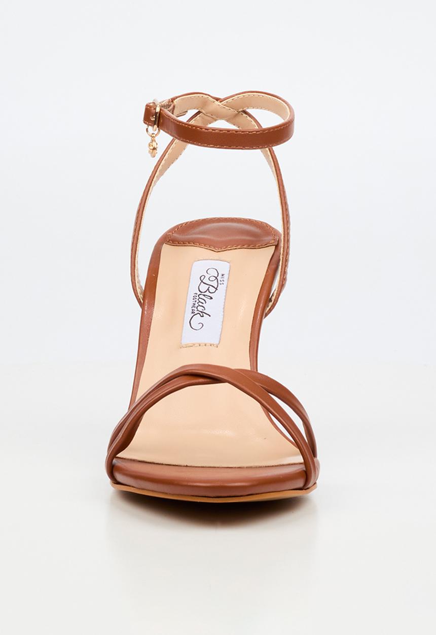 Miss Black - Nelly 1 classic ankle-strap heel - tan