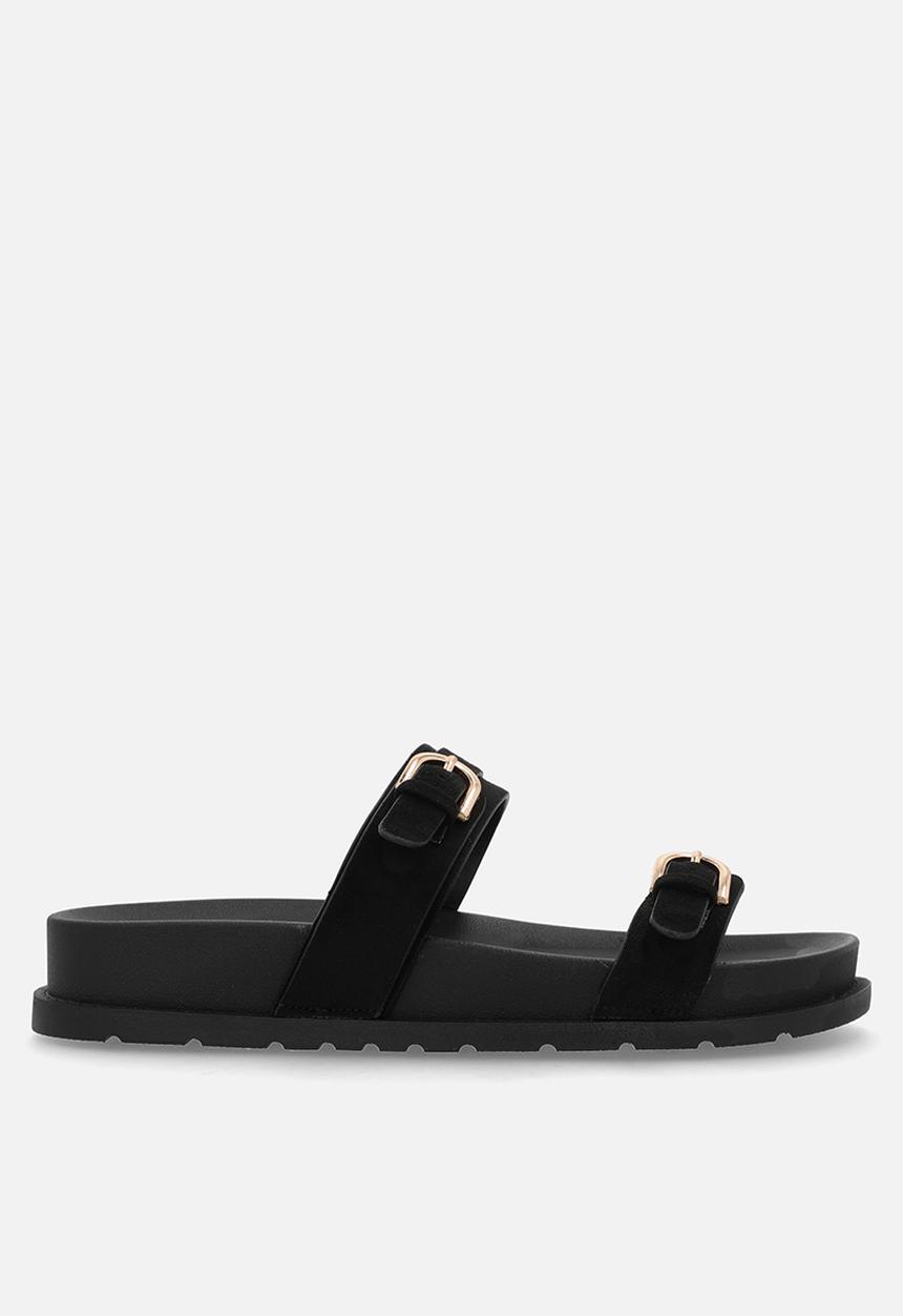 Madison® - Rose two strap slide - black