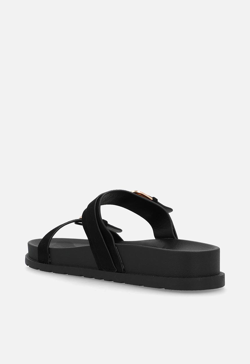 Madison® - Rose two strap slide - black