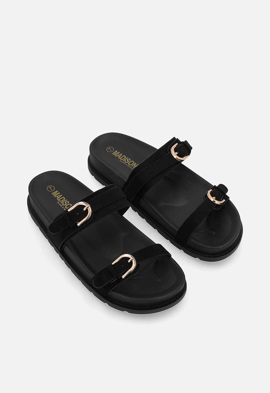 Madison® - Rose two strap slide - black
