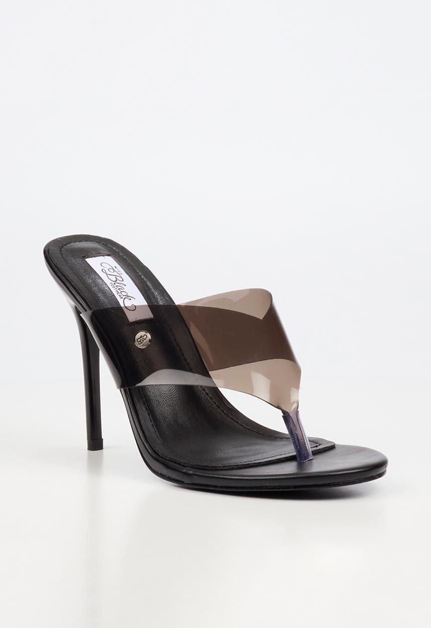 Miss Black - Nelly 9 vinyl strap heel - black