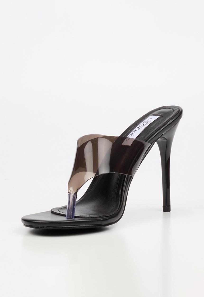 Miss Black - Nelly 9 vinyl strap heel - black