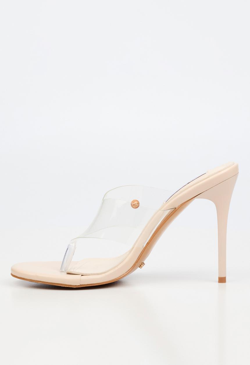 Miss Black - Nelly 9 vinyl strap heel - neutral
