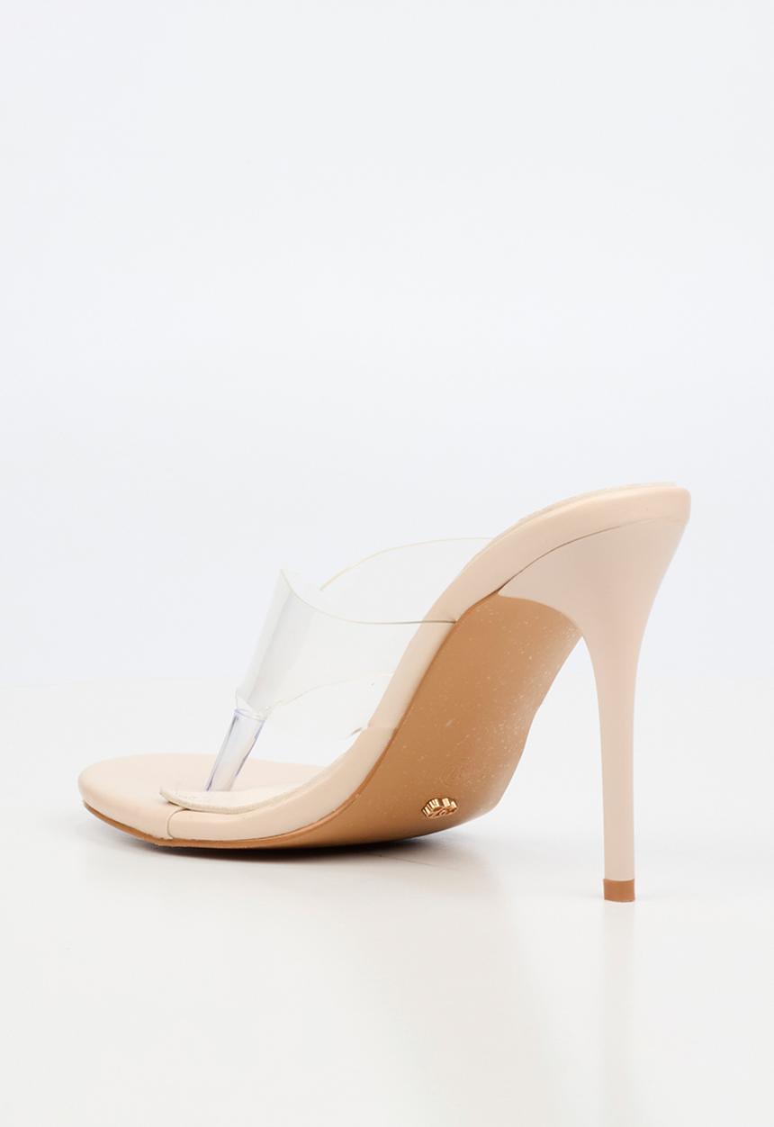 Miss Black - Nelly 9 vinyl strap heel - neutral