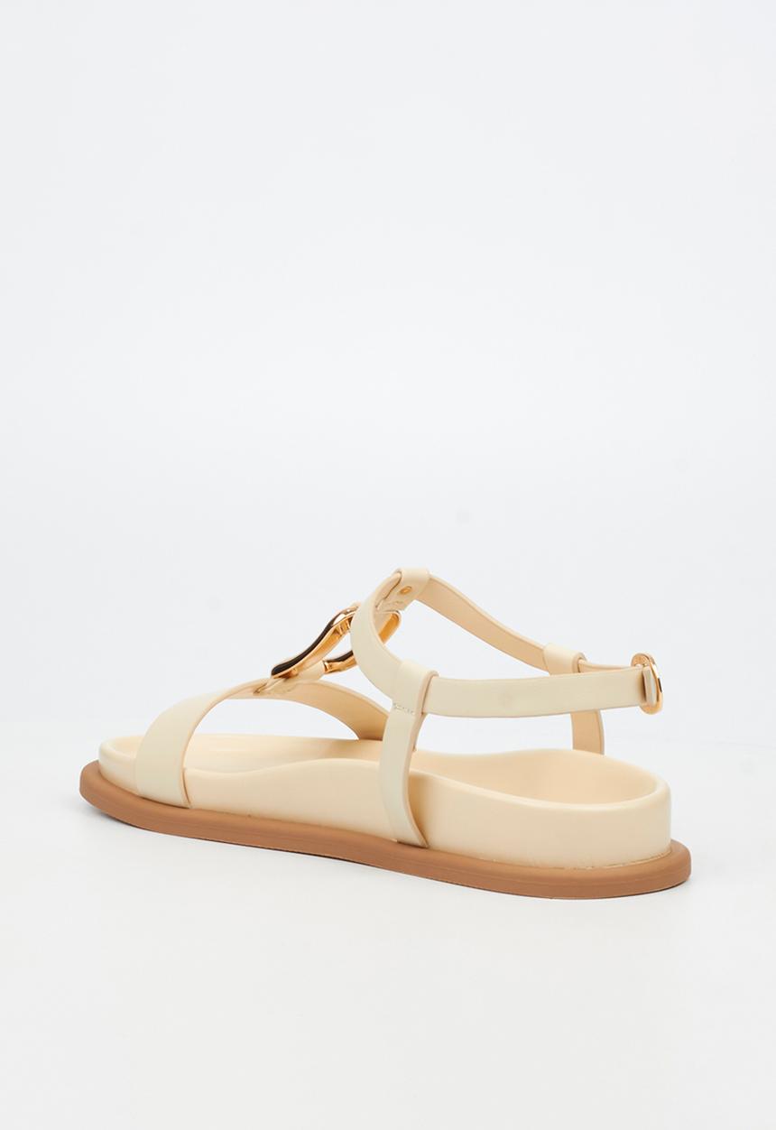 Miss Black - Polpetta 4 gold trim sandal - neutral