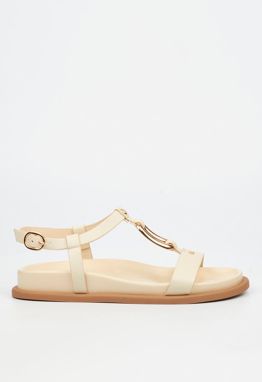 Miss Black - Polpetta 4 gold trim sandal - neutral