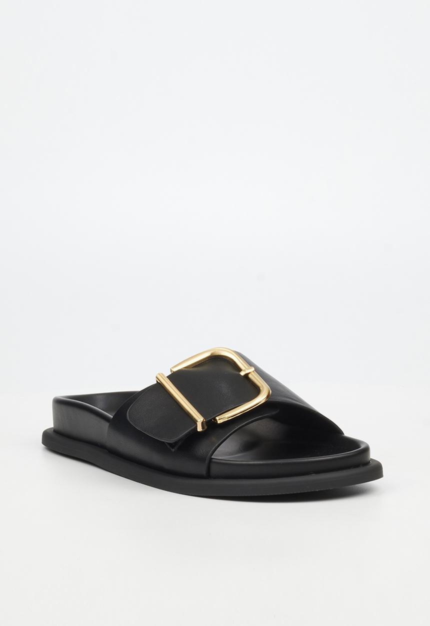 Miss Black - Polpetta 12 buckle strap sandal - black