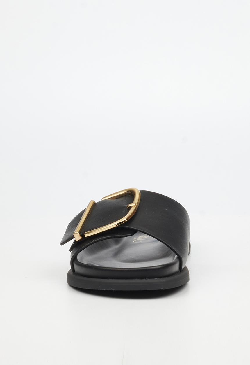 Miss Black - Polpetta 12 buckle strap sandal - black
