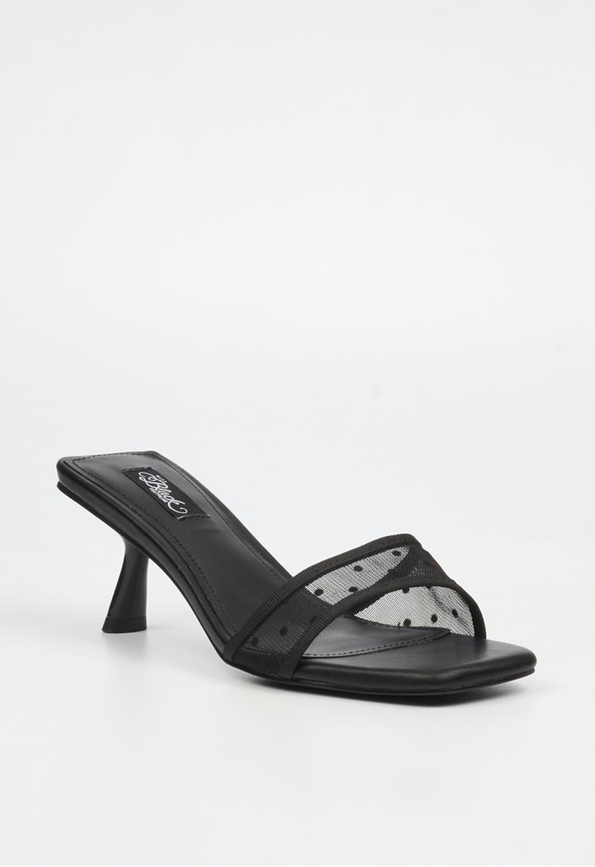 Miss Black - Serita 2 polka-dot mesh heel - black