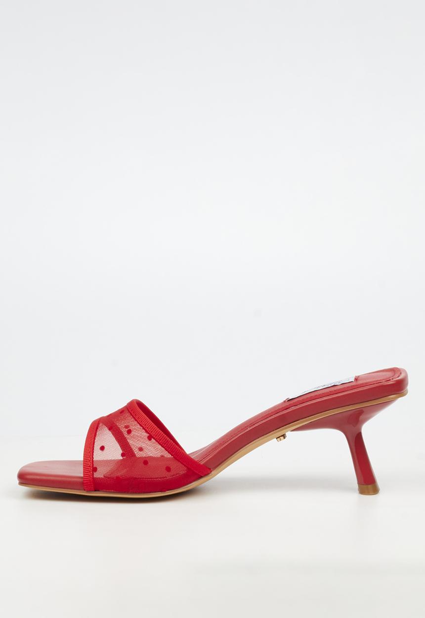 Miss Black - Serita 2 polka-dot mesh heel - red