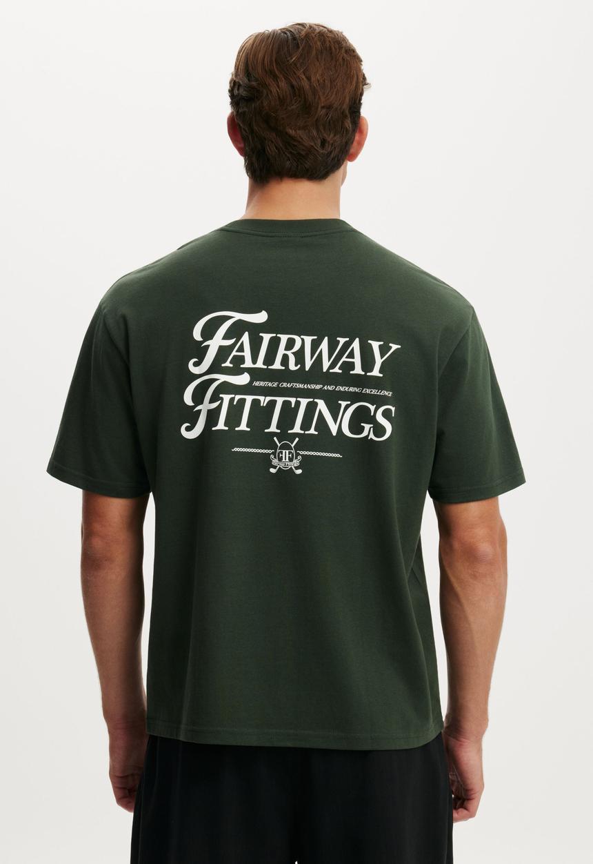 Cotton On - Everyday Fit Graphic T-shirt - Heritage Green/Fairway Craft