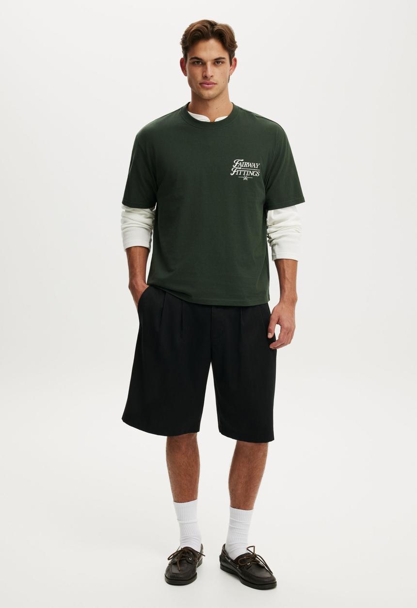 Cotton On - Everyday Fit Graphic T-shirt - Heritage Green/Fairway Craft