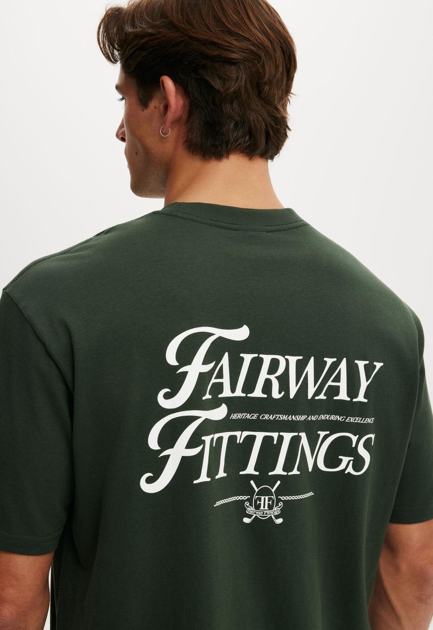 Cotton On - Everyday Fit Graphic T-shirt - Heritage Green/Fairway Craft