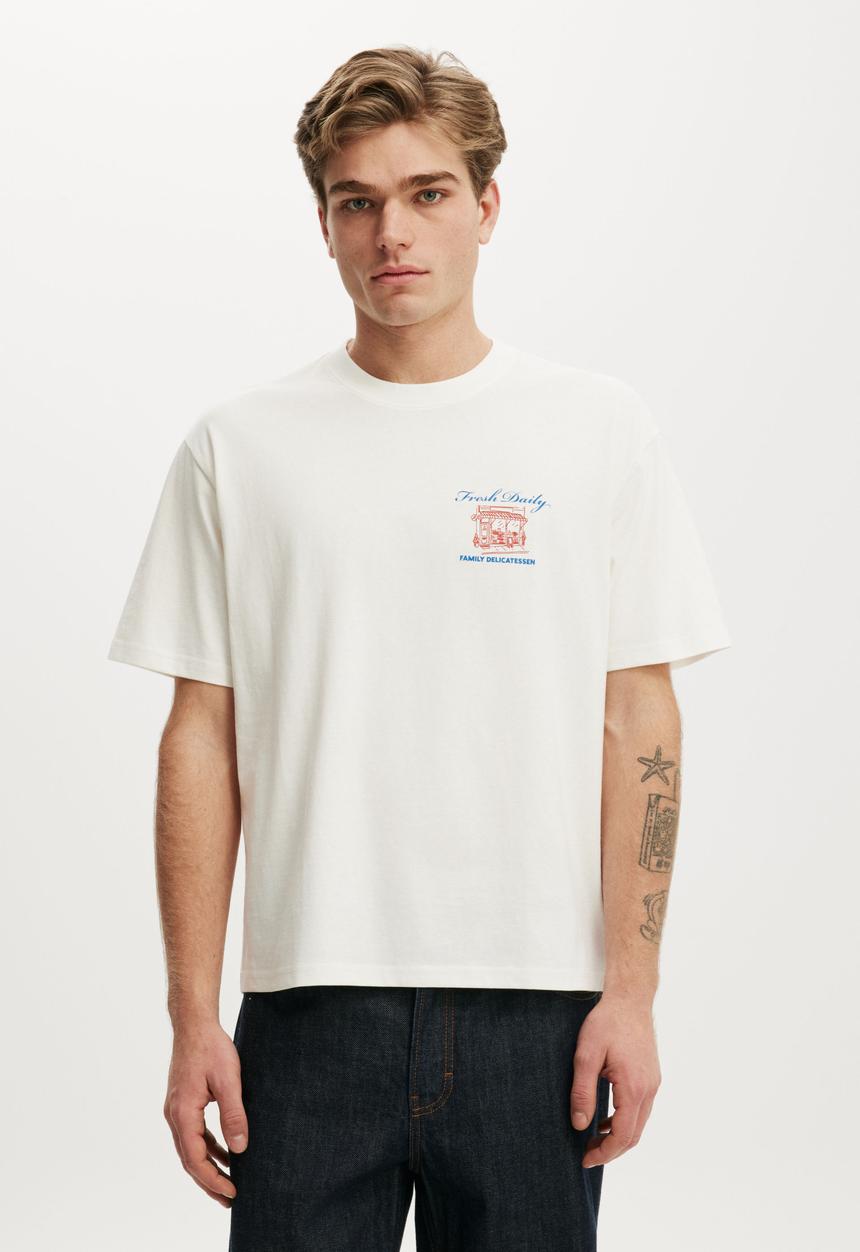 Cotton On - Everyday Fit Graphic T-shirt - Vintage White/Fresh Daily