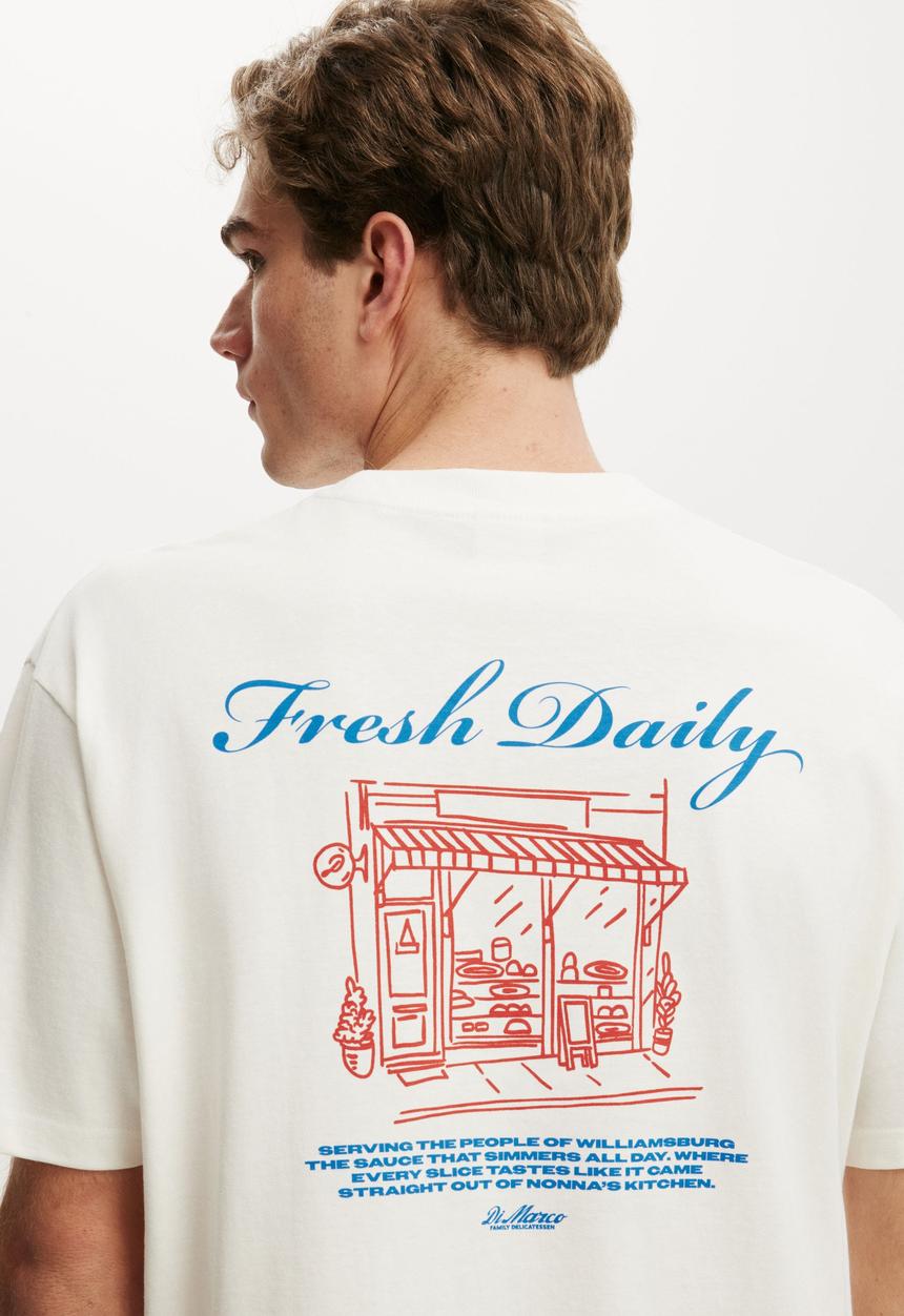 Cotton On - Everyday Fit Graphic T-shirt - Vintage White/Fresh Daily