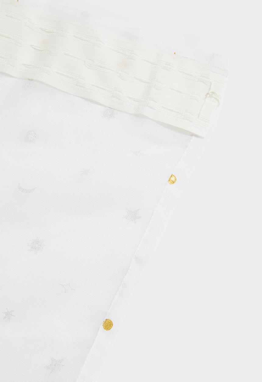 Sixth Floor - Sheer Taped Curtain - White & Gold
