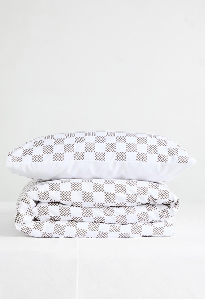 Sixth Floor - Distressed Check Super Soft Kids Duvet Set - Neutral