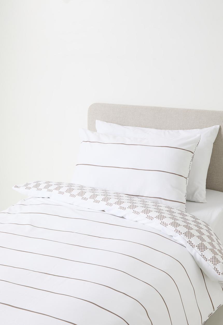 Sixth Floor - Distressed Check Super Soft Kids Duvet Set - Neutral