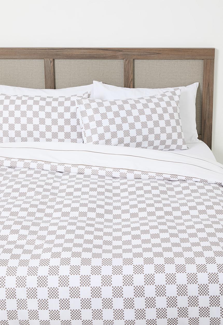 Sixth Floor - Distressed Check Super Soft Duvet Set - Neutral