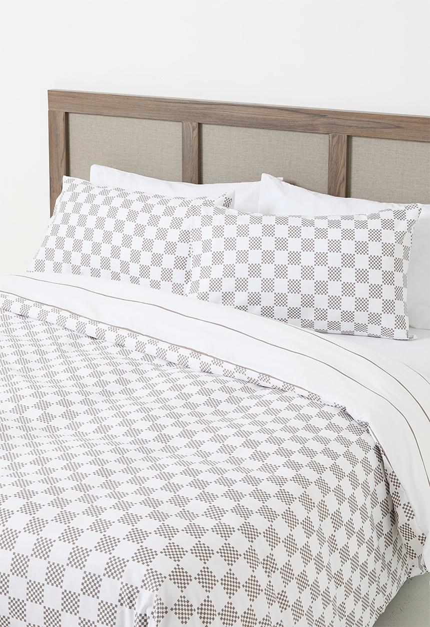 Sixth Floor - Distressed Check Super Soft Duvet Set - Neutral