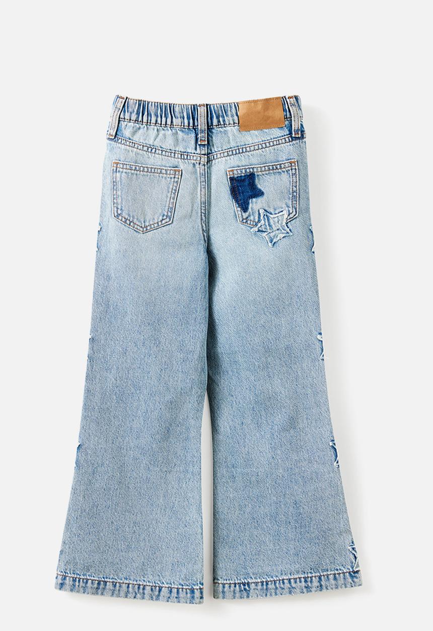 Cotton On - Bootleg Denim Jean - Airlie Light Blue/Stars
