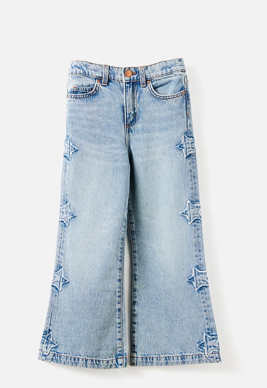 Cotton On - Bootleg Denim Jean - Airlie Light Blue/Stars