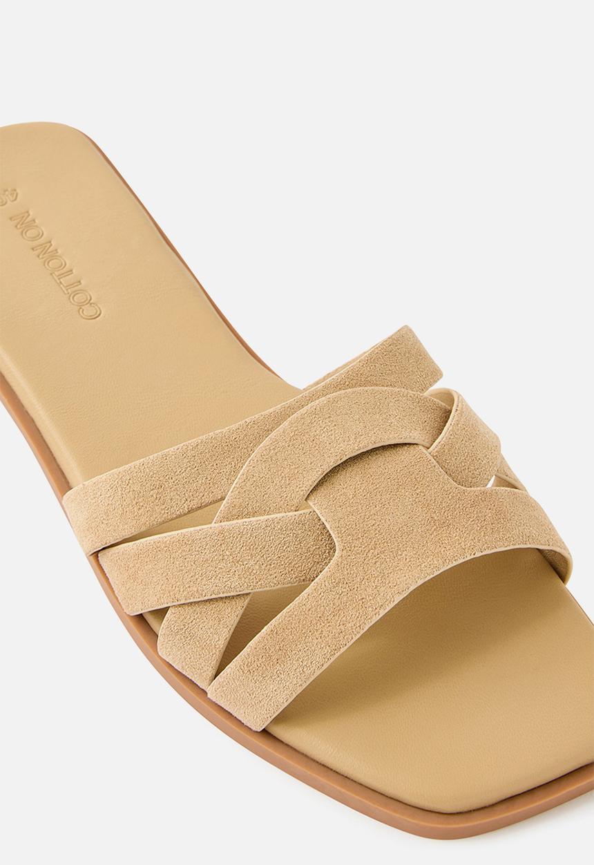 Cotton On - Bella slide - Taupe faux suede