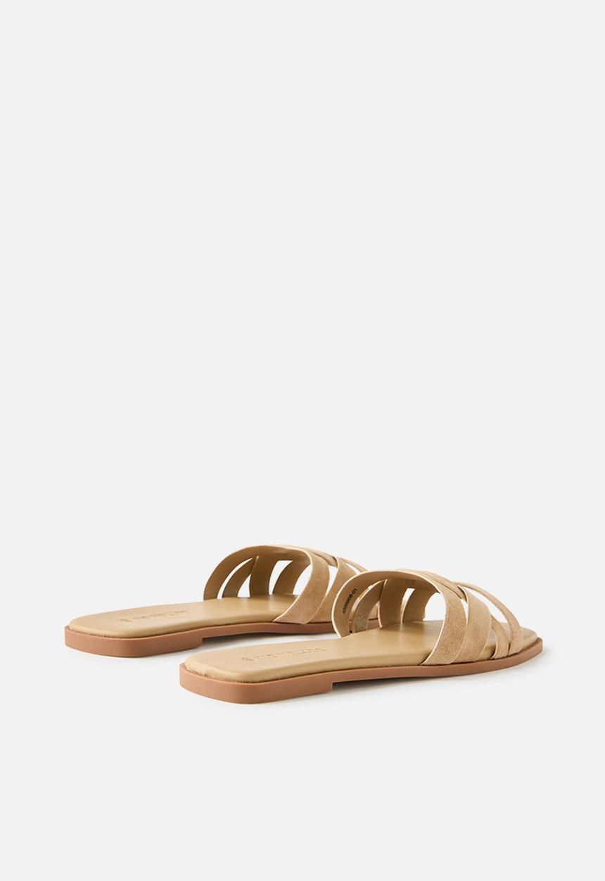 Cotton On - Bella slide - Taupe faux suede