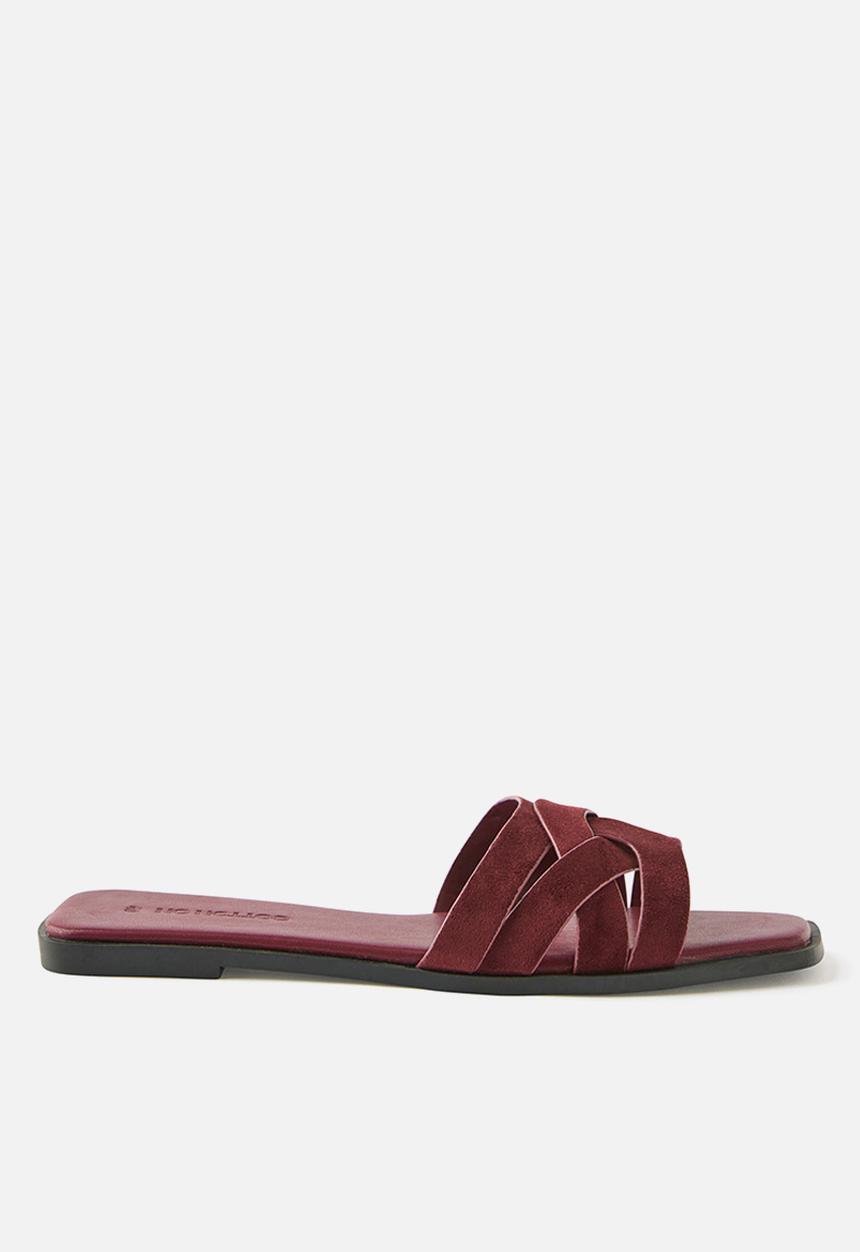 Cotton On - Bella slide - burgundy faux suede