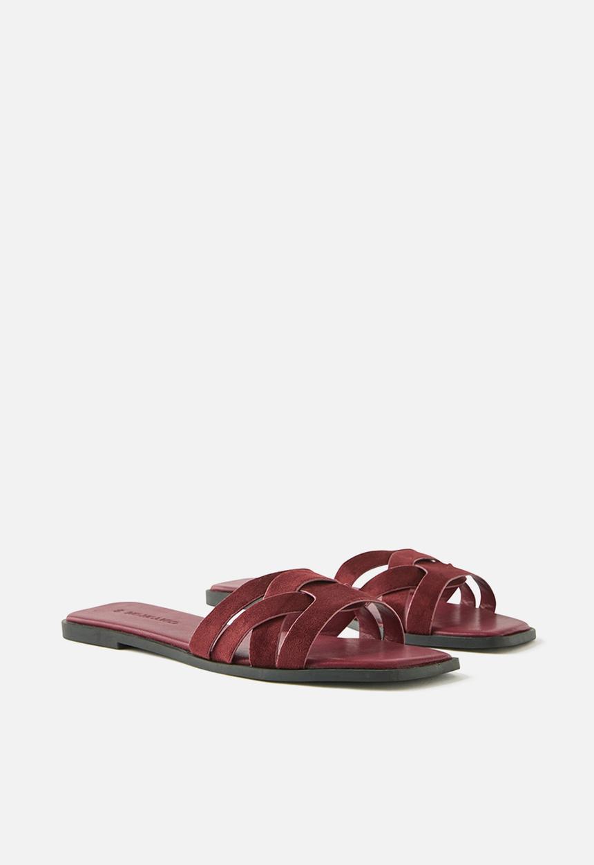 Cotton On - Bella slide - burgundy faux suede