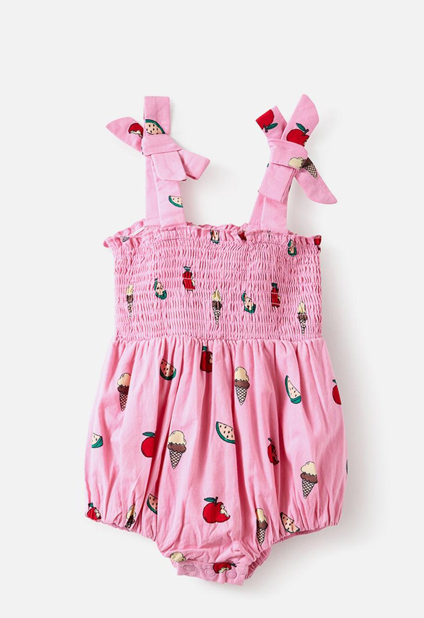 Cotton On - Cassie Bubble Bubbysuit - Strawberry Milk/Tiny Joys