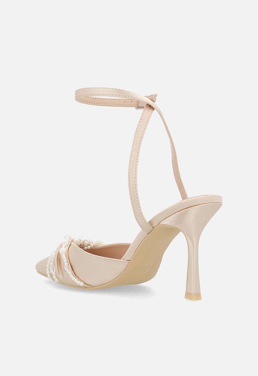 Be Mine - Harsha ankle strap heel - blush satin