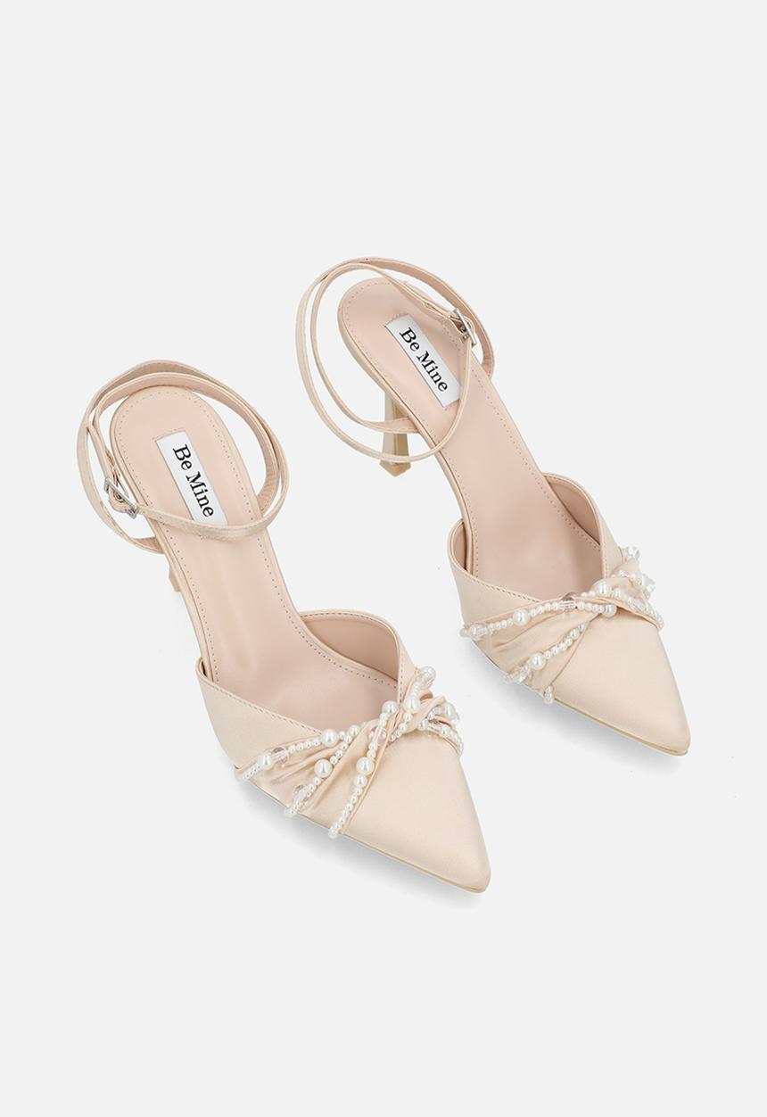 Be Mine - Harsha ankle strap heel - blush satin
