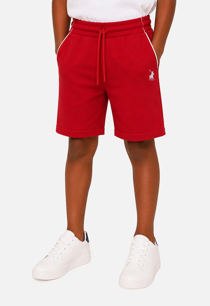 POLO - Boys Jayden Piping Short - Dark Red