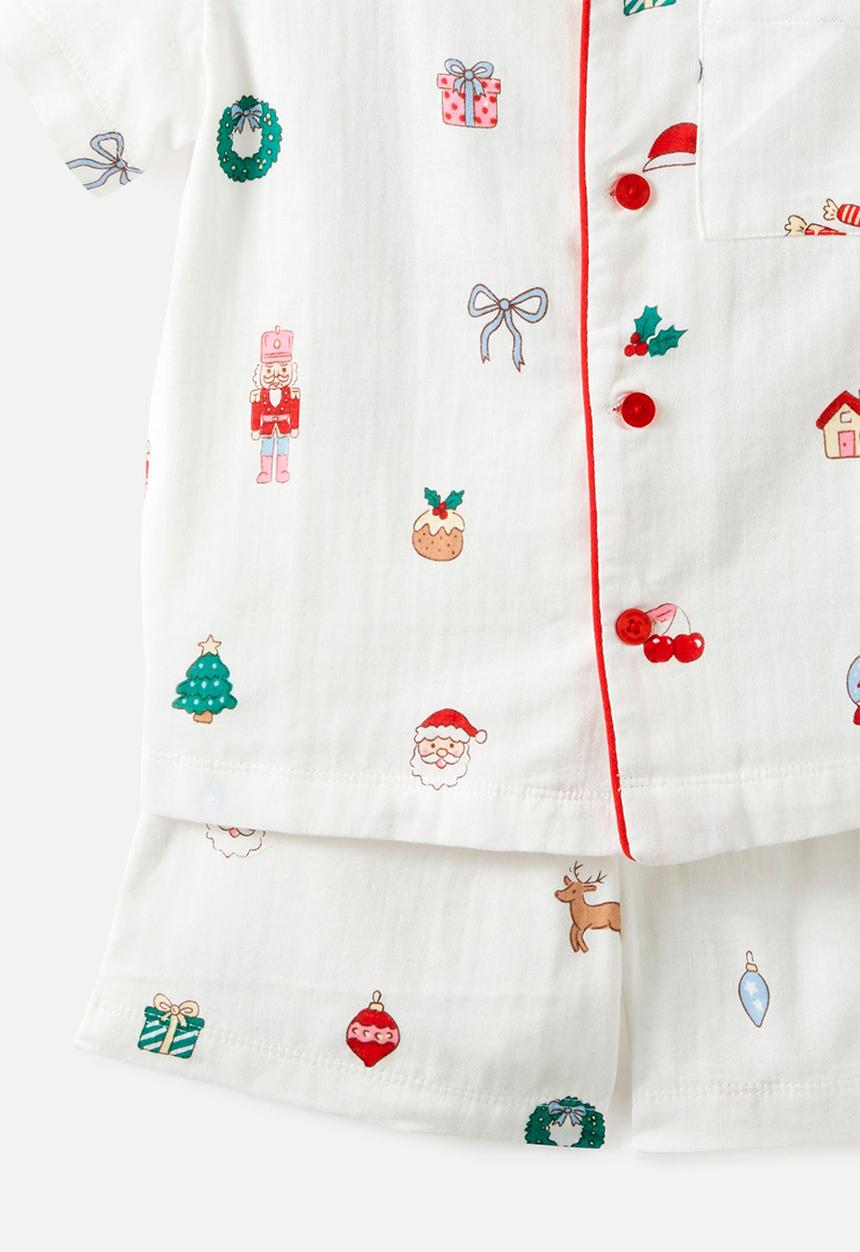 Cotton On - Kids Woven Family Xmas Pj Set - Vanilla/Everything Christmas