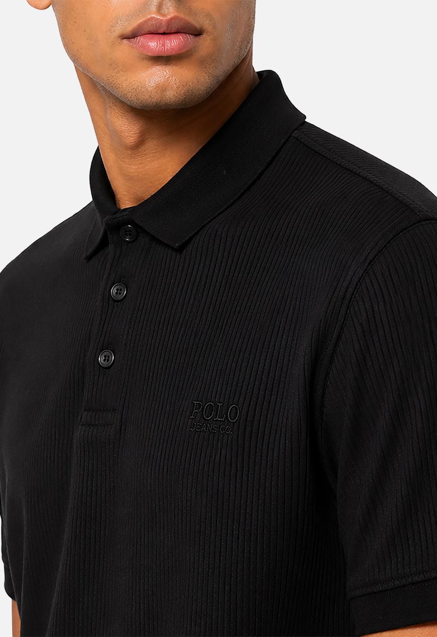 POLO - Mens pjc ss applique logo golfer - black