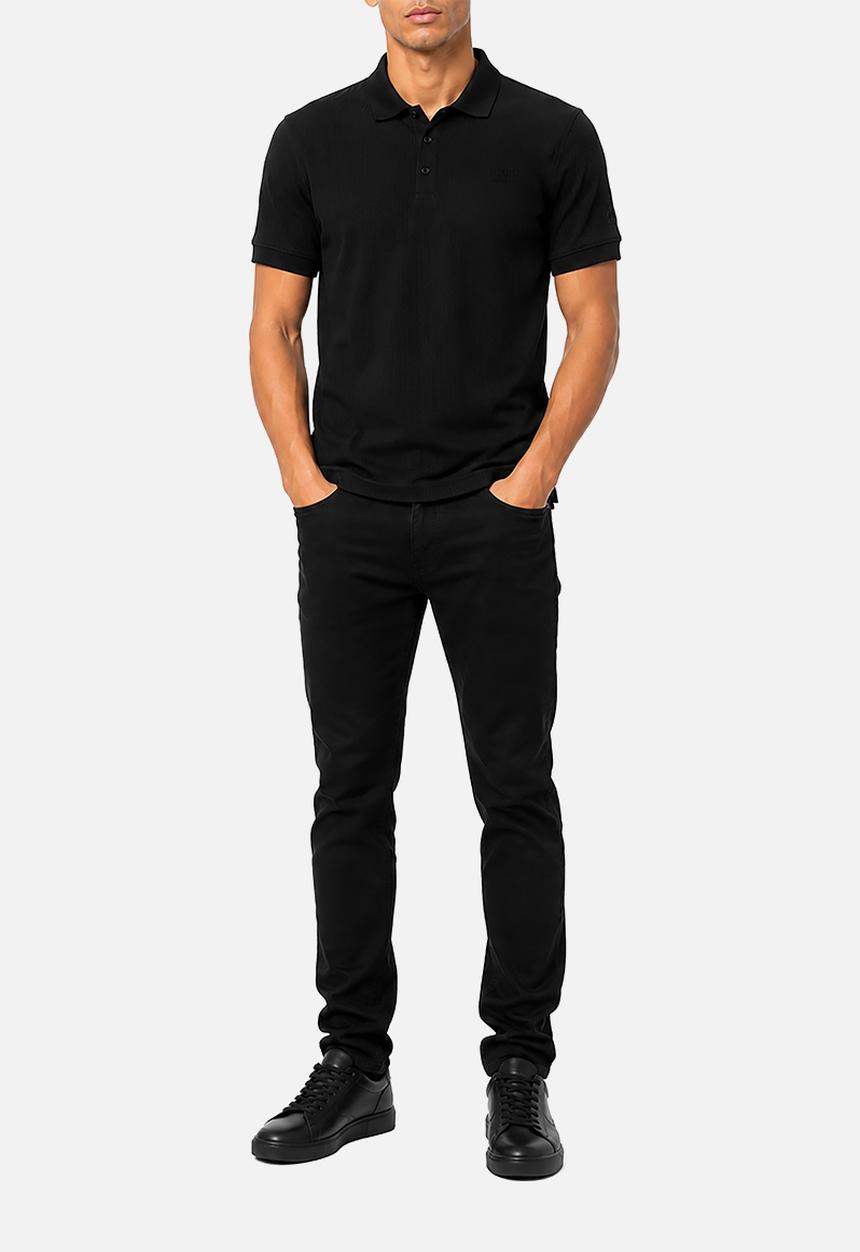 POLO - Mens pjc ss applique logo golfer - black